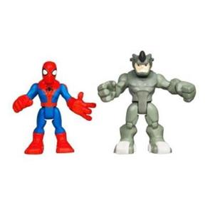 Bonecos Marvel Super Hero Adventures - Spider Man & Rhino- Hasbro