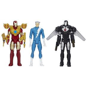 Bonecos Marvel Titan Hero com 3 - Iron Man, Quicksilver e War Machine - Hasbro