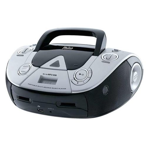 Boombox Philco com Cd, Rádio Am/Fm, Entrada USB, Reproduz MP3, Display Digital, Bivolt - PB126