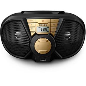 Boombox Philips 5W Rms, Cd, Entrada Usb, Rádio Fm, Preto/Dourado - Px3115Gx/78
