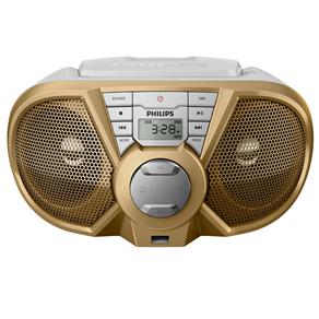 Boombox Philips PX3125GX/78 USB MP3 Rádio FM 5W - Branco/Dourado