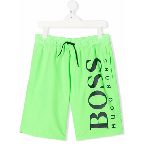 Boss Kids Short de Natação com Estampa de Logo - Verde