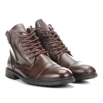 Bota Botina Caterpillar Masculina 100% Couro Confortável - Escorrega o Preço