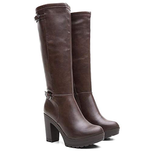 Bota Feminina Country Tratorada Proporciona Conforto Leve Marrom 34