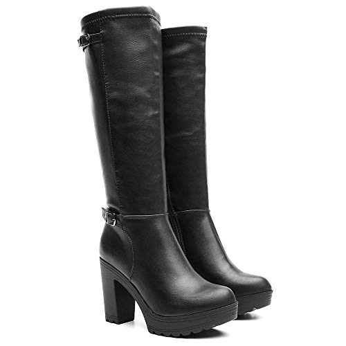 Bota Feminina Country Tratorada Proporciona Conforto Leve Preto 35