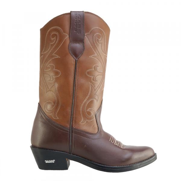 Bota Texana Hb Agabe Boots 200.002 - Lt Cafe+marrom - Solado de Borracha - Hb - Agabê Boots