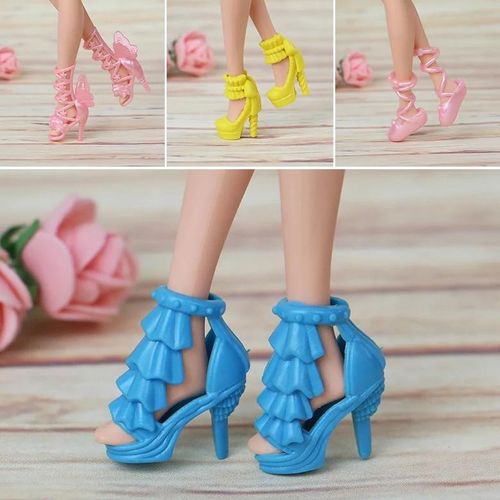Botas 120pcs 60 Par Sapatos de Salto Alto para Boneca Barbie Assorted Vestidos Roupa Eua