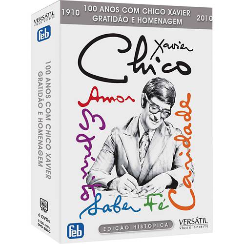 Box 100 Anos com Chico Xavier - Gratidão e Homenagem (6 DVDs)