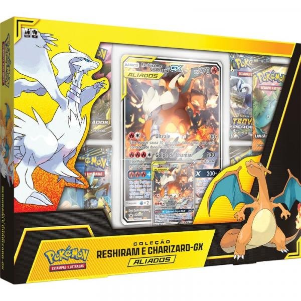 Box Pokémon Coleção Aliados Reshiram e Charizard GX - Copag