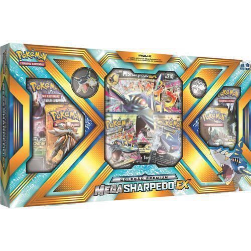 Box Pokémon Mega Sharpedo EX Coleção Premium 98412 - Copag