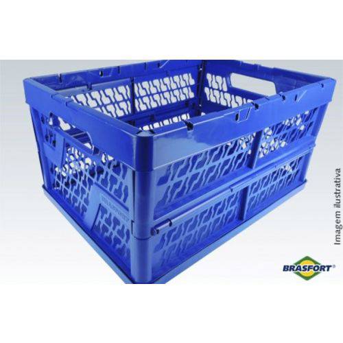 Brasfort Caixa Organizadora Plástico Dobrável Multiuso 12kg C/ Alça