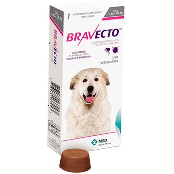 Bravecto Antipulgas Cães Entre 40kg e 56 Kg 1 Comprimido - Msd