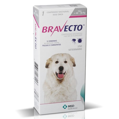 Bravecto - Antipulgas e Carrapatos para Cães de 40Kg a 56 Kg - Msd