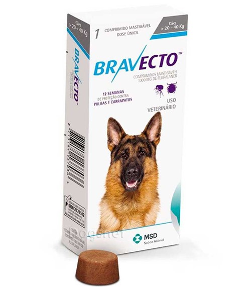 Bravecto - Cães de 20 a 40kg - Comprimido