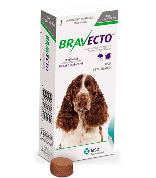 Bravecto - Cães de 10 a 20kg - Comprimido