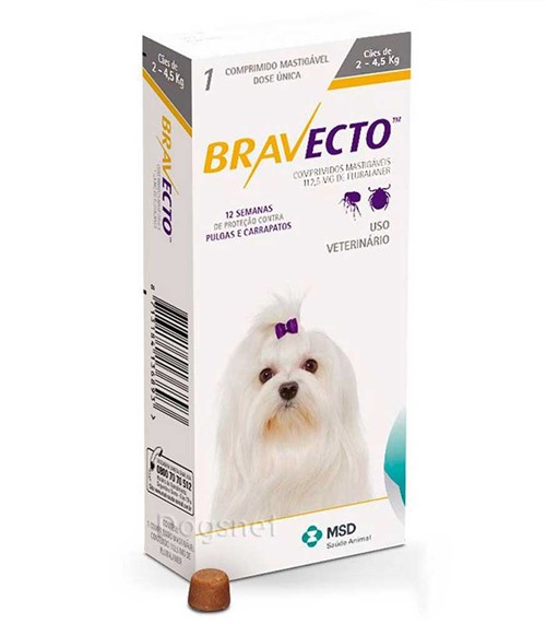 Bravecto - Cães de 2 a 4,5kg - Comprimido