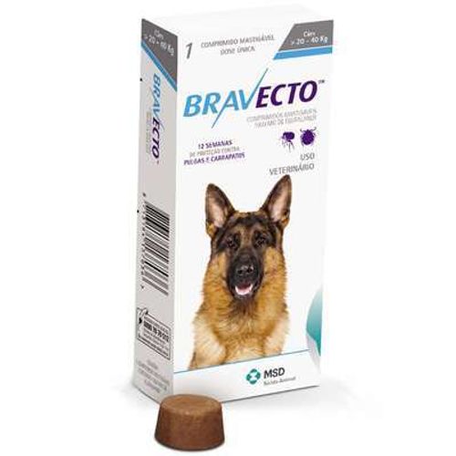 Bravecto Comprimido para Cães de 20 a 40kg - MSD 20 - 40 Kg
