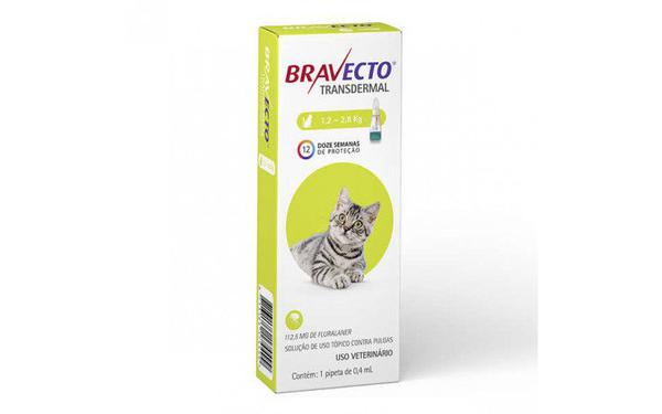 Bravecto para Gatos Transdermal Anti Pulgas e Carrapatos 1,2 a 2,8kg