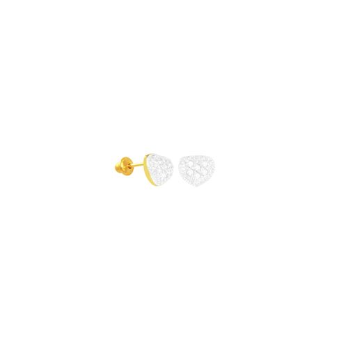 Brinco Infantil em Ouro 18K Coração com Zircônias - AU5614