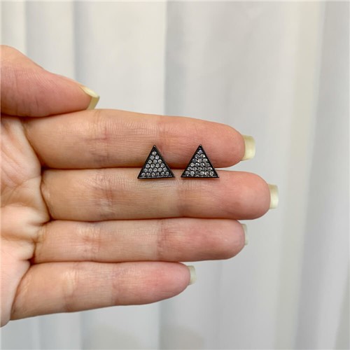 Brinco Triângulo com Zircônia (Ouro 18K)