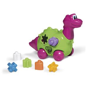 Brinquedo Baby Dinho com Formas para Encaixar Rosa/Verde 716 Calesita