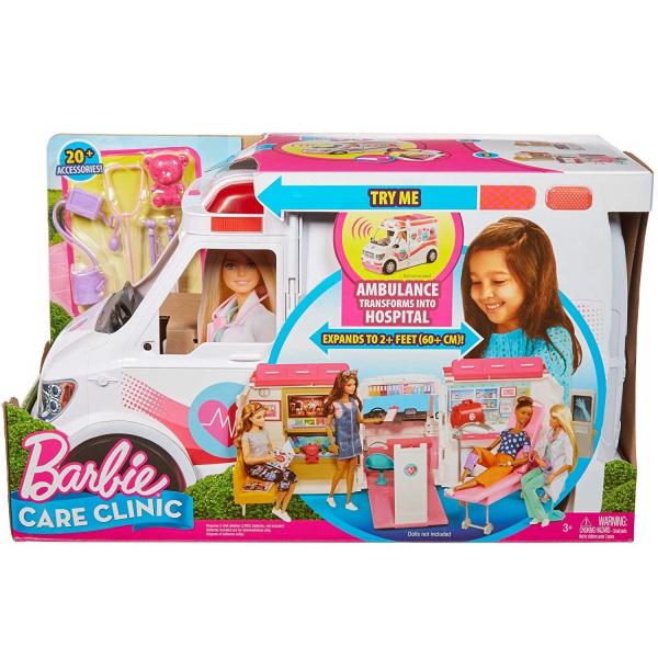 Brinquedo Barbie Veiculo Ambulancia e Hospital Mattel Frm19