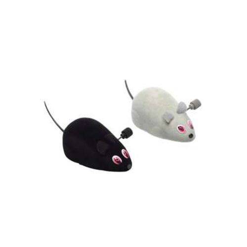 Brinquedo Chalesco para Gatos Ratinhos de Corda Preto e Branco
