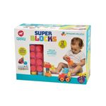 Brinquedo de Encaixe Super Blocks 68 Pç Calesita Ref 0008