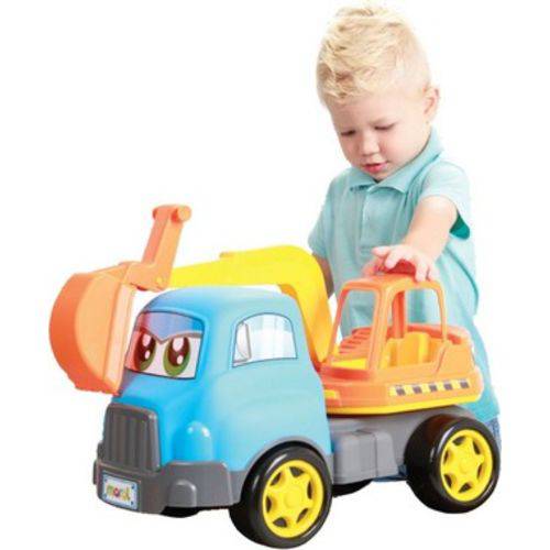 Brinquedo Didático Caminhão Escavadeira Turbo Truck +1 Ano