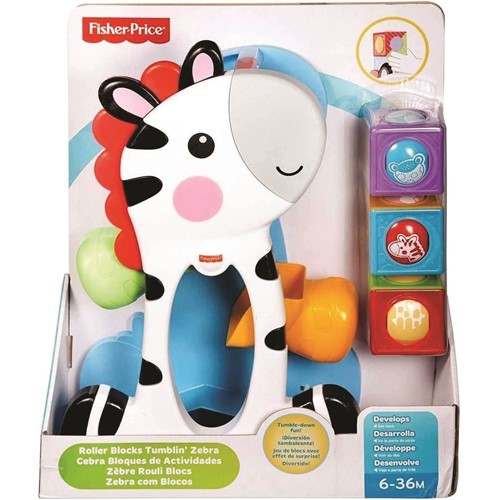 Brinquedo Educativo para Bebê Zebra com Blocos Fisher Price