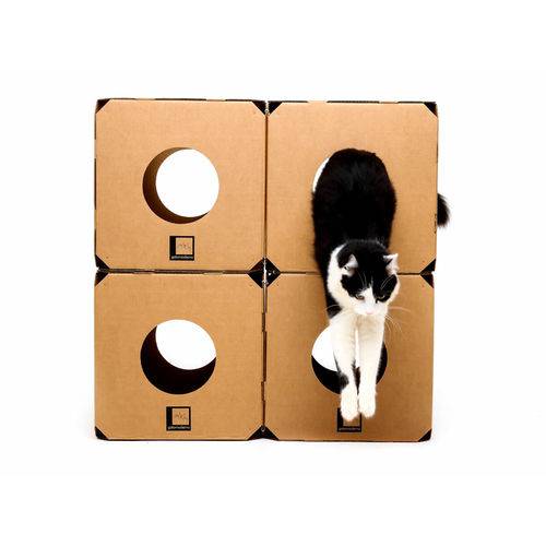 Tudo sobre 'Brinquedo Gato Labirinto Caixa Papelao C/ 04 Cubos Box'