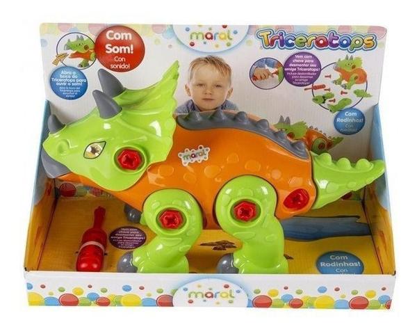 Brinquedo Infantil Dinossauro Triceratops com Som - Maral