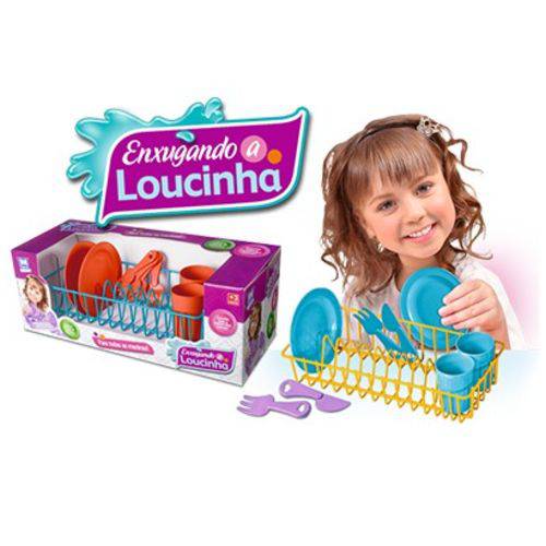 Brinquedo Infantil Lavando Louças Escorredor com Acessórios 9 Peças