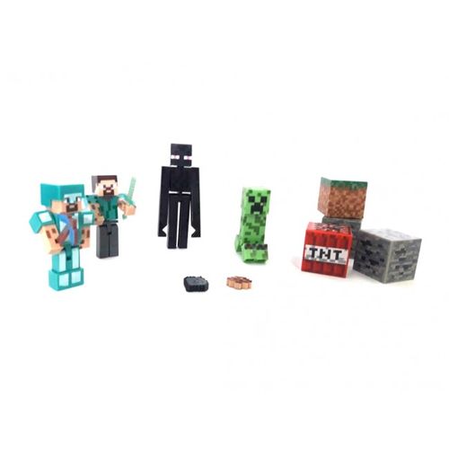 Brinquedo Kit Minecraft Bonecos Articuláveis Até 12 Peças