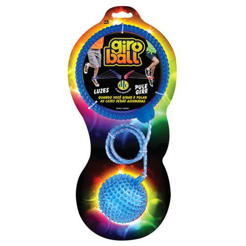 Brinquedo Novo Giroball com Luzes Pule e Gire Cor Azul Dtc