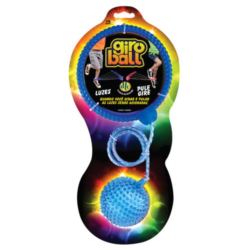 Brinquedo Novo Giroball com Luzes Pule e Gire Cor Azul Dtc