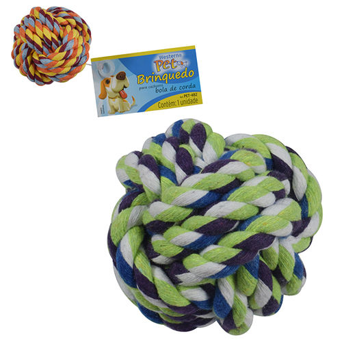Brinquedo para Cachorro Bola de Corda Colors 6,5cm