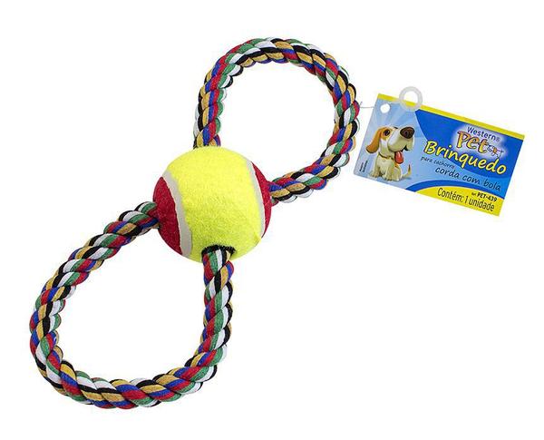 Brinquedo para Cachorro Corda com Bola - WESTERN