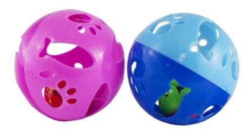 2 Brinquedo para Gatos Bola Plástica com Guizos 9,5cm - Western