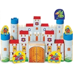 Brinquedo Para Montar Castelo Encantado Madeira 64 pçs