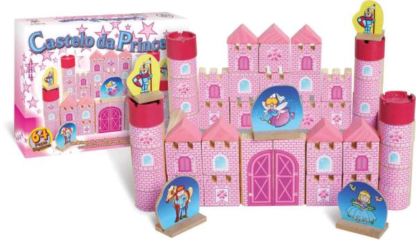 Brinquedo para Montar Castelo Princesa Madeira 64PC - Brinc. de Crianca