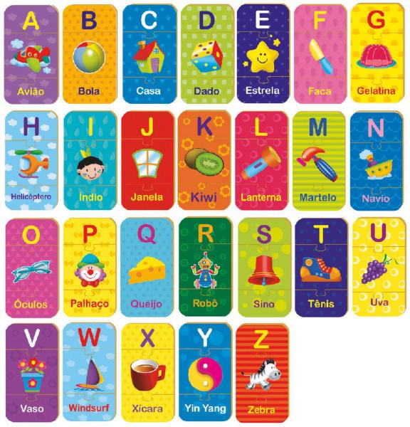 Brinquedo Pedagogico Madeira Letras do a AO Z 78 Pecas - Brinc. de Crianca