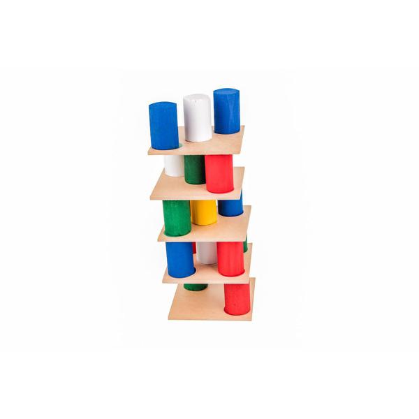 Brinquedo Pedagogico Madeira Torre Inteligente 18PLACAS - Comprasjau