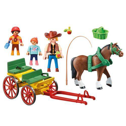 Brinquedo Playmobil Country Charrete com Cavalo 6932