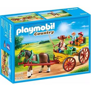 Brinquedo Playmobil Country Charrete com Cavalo 6932