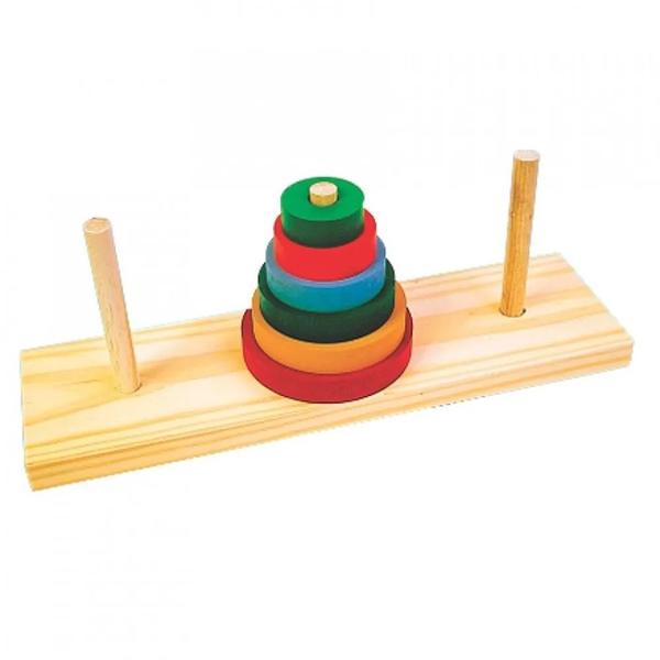 Brinquedo Quebra-cabeça Torre de Hanoi Carimbras - Carimbrás