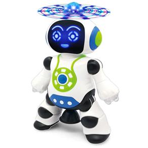 Brinquedo Robô Dança Gira 360 Graus Robot Som & Luz Yijun
