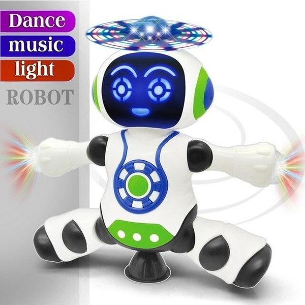 Brinquedo Robô Dança Gira 360 Graus Robot Som & Luz Yijun