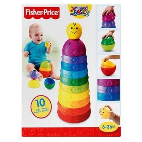 Brinquedo Torre de Pontinhos Empilhar e Rolar Fisher-Price Brilliant B...