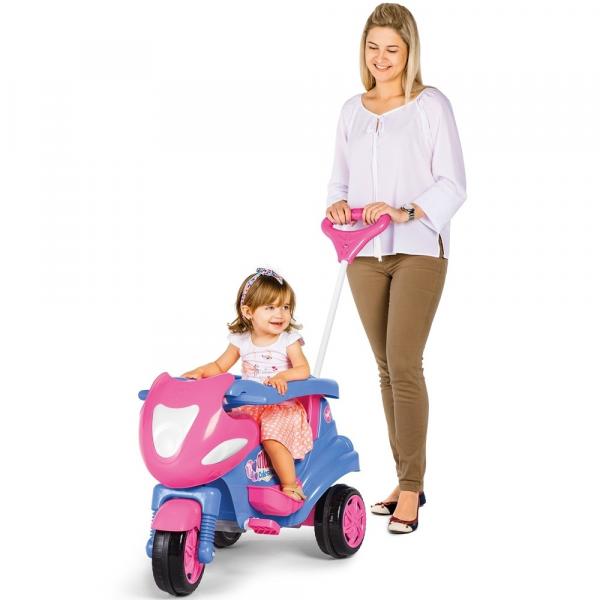 Brinquedo Triciclo Infantil Max com Empurrador e Assento Bau - Calesita - Rosa - Ref 947